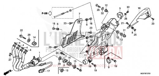 SILENCIEUX D'ECHAPPEMENT (CBR1000RRE/RAE/CBR1000S/SA) CBR1000RRE de 2014